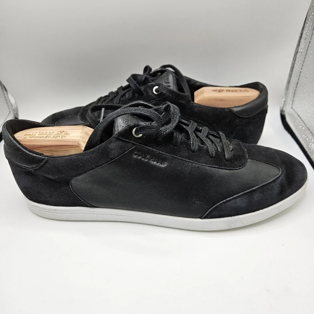 Cole Haan Grand.OS Women Size 10.5 B Black Leather Suede Low Top Casual Sneakers - Picture 6 of 10